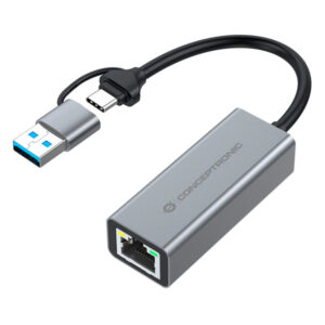Adaptador Conceptronic USB e USB-C para RJ45