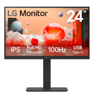 Monitor LG IPS 24" (23.8) FHD VGA DVI HDMI DP USB-C colunas HAS pivot 24BA750
