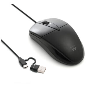 Rato Ewent USB & USB-C preto 1200DPI