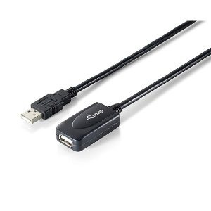 EQUIP CABO EXTENSAO USB 2.0 A/A M/F 15MT PRETO