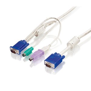 LEVELONE KVM CABOS TECL+RATO+MON (PS2+USB) 1.80MT
