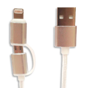 TECH FUZZION USB CABLE DUAL – LIGHTNING / MICRO USB SI P/ APPLE