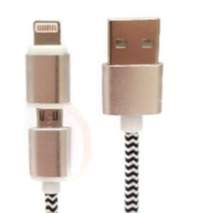 TECH FUZZION USB CABLE DUAL – LIGHTNING / MICRO USB BW