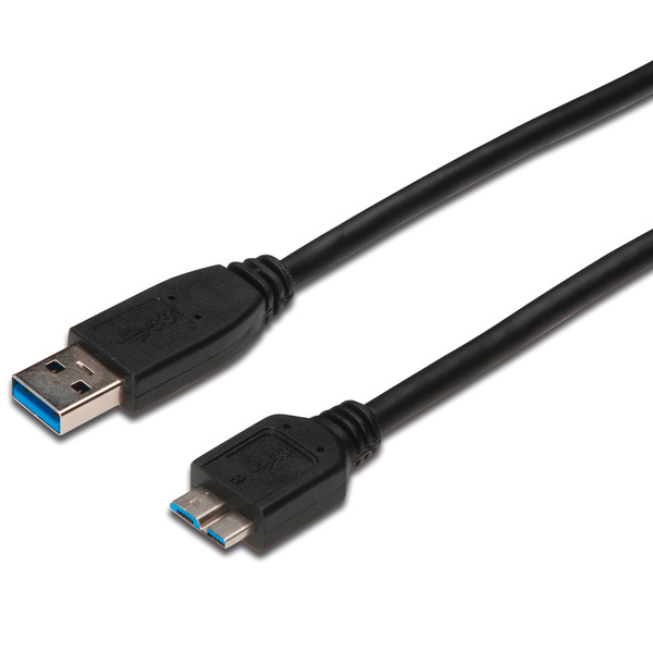 DIGITUS USB 3.0 CONNECTION CABLE A/M - MICRO B/M 1MT PRETO