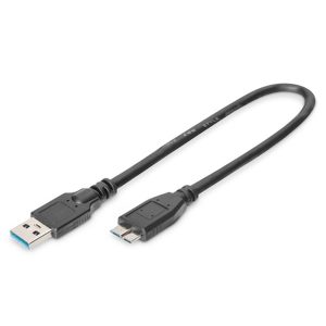 DIGITUS USB 3.0 CABO USB A – MICRO USB B M/M 0.5M USB 3.0 PRETO