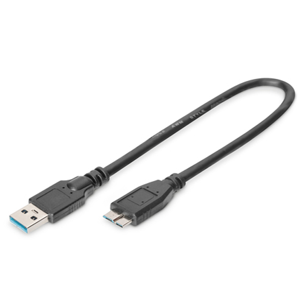 DIGITUS USB 3.0 CABO USB A - MICRO USB B M/M 0.5M USB 3.0 PRETO