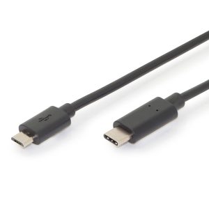 DIGITUS CABO USB-C CONNECTION CABLE TYPE-C TO MICRO B 3M