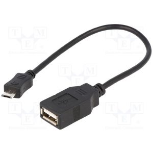 DIGITUS CABO ADAPTADOR USB-A 2.0 F OTG / MICRO-USB-B 0.20MT PRETO