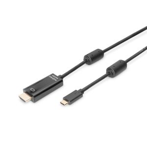 DIGITUS USB CABO ADAPTADOR TYPE-C TO HDMI A M/M 5.0M 4K/60HZ 18GB PRETO