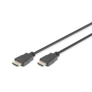DIGITUS HDMI STANDARD CABO TYPE A M/M 5.0M W/ETHERNET FULL HD GOLD PRETO
