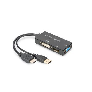 DIGITUS CONVERTER HDMI CABLE – DP+DVI+VGA M-F/F/F, 0.2MT