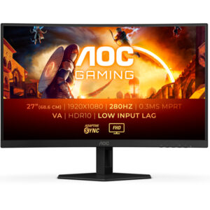 AOC MONITOR VA 27″ 16:9 FHD CURVO 1MS 280HZ HDMI DP C27G4ZXE