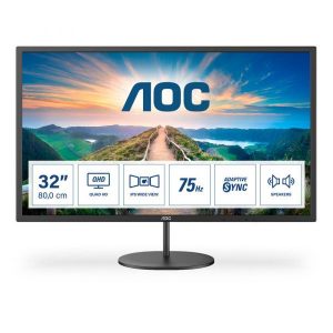 AOC MONITOR IPS 32″ (31.5) 16:9 QHD HDMI DP COLUNAS Q32V4