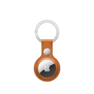 APPLE AIRTAG LEATHER KEY RING GOLDEN BROWN