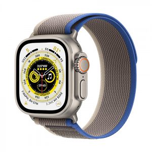 APPLE WATCH ULTRA GPS+CELLULAR 49MM TITANIUM CASE WITH BLUE/GRAY TRAIL LOOP S/M