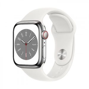 APPLE WATCH SERIES 8 GPS+CELLULAR 41MM SILVER STAINLESS STEEL CASE WITH WHITE SP