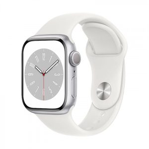 APPLE WATCH SERIES 8 GPS 45MM SILVER ALUMINIUM CASE WITH WHITE SPORT BAND REGULA