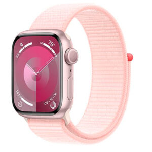 APPLE WATCH SERIES 9 GPS 41MM PINK ALUMINIUM CASE WITH LIGHT PINK SPORT BAND S/M