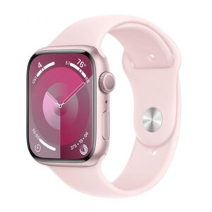 APPLE WATCH SERIES 9 GPS 45MM PINK ALUMINIUM CASE WITH LIGHT PINK SPORT BAND M/L