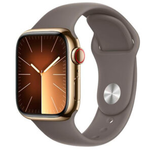 APPLE WATCH SERIES 9GPS+CELLULAR 45MM GOLD STAINLESS STEEL CASE WITH CLAY SPORT