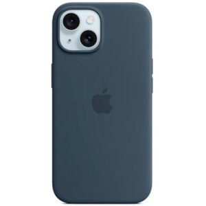 APPLE CAPA IPHONE 15 SILICONE CASE WITH MAGSAFE STORM BLUE