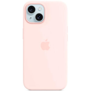 APPLE CAPA IPHONE 15 SILICONE CASE WITH MAGSAFE LIGHT PINK
