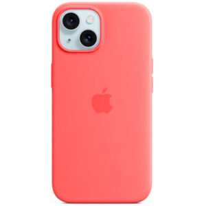 APPLE CAPA IPHONE 15 SILICONE CASE WITH MAGSAFE GUAVA