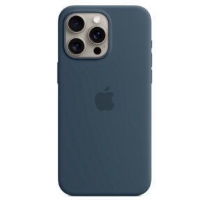 APPLE CAPA IPHONE 15 PRO MAX SILICONE CASE WITH MAGSAFE STORM BLUE