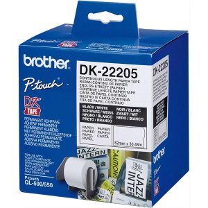 BROTHER ROLO PAPEL CONTINUO 62MM BRANCO AUTOCOL