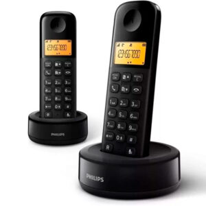 PHILIPS TELEFONE SEM FIOS PRETO 1.6″ PACK 2 D1602B/34