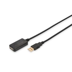 DIGITUS CABO EXTENSAO USB 2.0 ACTIVE 5MT PRETO