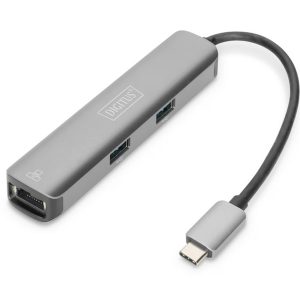 DIGITUS USB-C DOCK STATION 5-PORT HDMI (4K/30Hz) 3X USB-A 1X RJ45