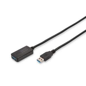 DIGITUS USB 3.0 REPEATER CABLE 5.0 M A/M – A/F PRETO