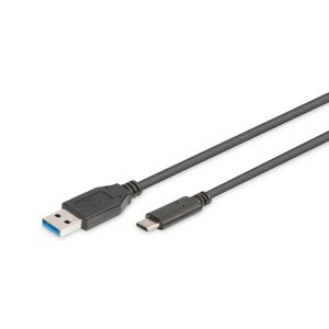 DIGITUS USB TYPE-C CABO TYPE C TO A M/M 1.0M 3A 5GB 3.0 PRETO