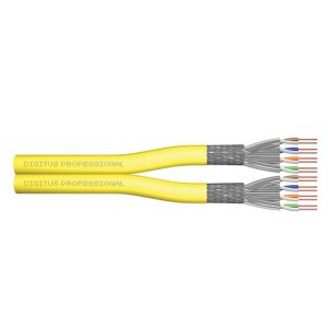 DIGITUS CAT 7A S-FTP INST CABLE 1500 MHZ  50575 AWG 22/1 500 M DRUM DX YELLOW