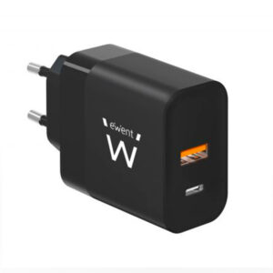 EWENT CARREGADOR GAN USB-C E USB-A 45W BLACK