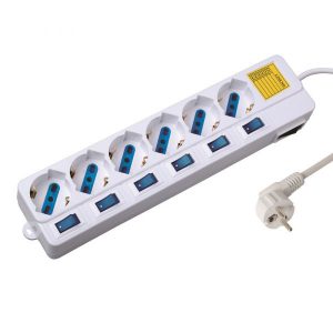 EWENT BLOCO TOMADAS 6x 1.5M ON/OFF EACH PORT SURGE PROTECTOR WHITE