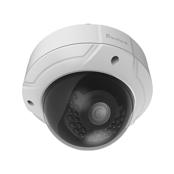 LEVELONE FIXED DOME IP CAMERA 8MP H.265/264 POE IR 2AUDIO IND/OUT IK10