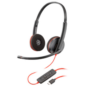 HP POLY AURICULARES POLY BLACKWIRE 3220  STÉREO – NEGRO – BIAURICULAR –  USB T