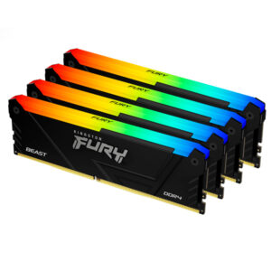 KINGSTON MEM 128GB 2666MT/S DDR4 CL16 DIMM (KIT 4) FURY BEAST RGB