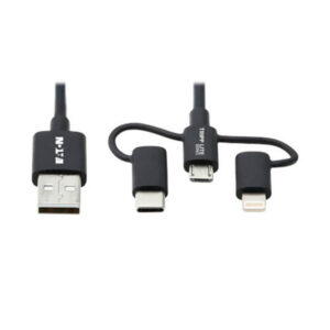 EATON TRIPP LITE USB-A TO LIGHTNING, USB MICRO-B AND USB-C SYNC/CHARGE  1.8 M