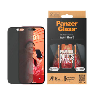 PANZERGLASS APPLE IPHONE 15 6.1″ ULTRA WIDE FIT WITH APPLICATOR PRIVACY