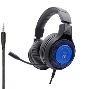 EWENT GAMING HEADSET OVER-EAR MICROFONE 3.5MM BLACK BLUE