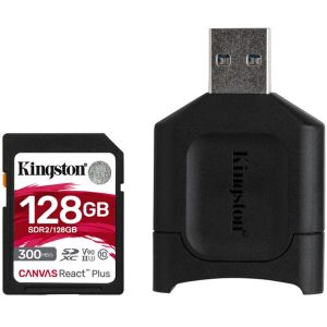 KINGSTON SDCARD 128GB CANVAS REACT PLUS SDXC UHS-II 300R/260W U3 V90