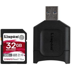 KINGSTON SD CARD 32GB CANVAS REACT PLUS SDHC UHS-II 300R/260W U3 V90