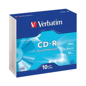VERBATIM CD-R 52X 700MB 80MIN EXTRA PROT CAIXA SLIM PACK 10