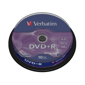 VERBATIM DVD+R 16X 4.7GB 120MIN MATT SILVER BOBINE 10 #PROMO 50% OFF#