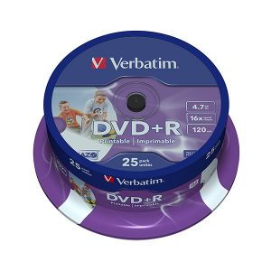 VERBATIM DVD+R 16X 4.7GB 120MIN MATT SILVER BOBINE (CAKE) PACK 25