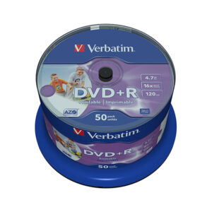 VERBATIM DVD+R 16X AZO 4.7GB WIDE PHOTO PRINTABLE BOBINE (PACK 50)