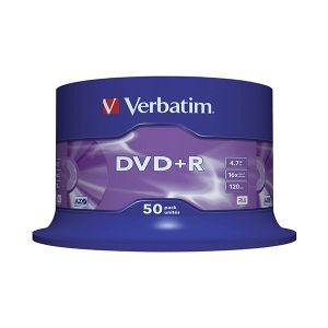 VERBATIM DVD+R 16X 4.7GB 120MIN MATT SILVER BOBINE (CAKE) PACK 50